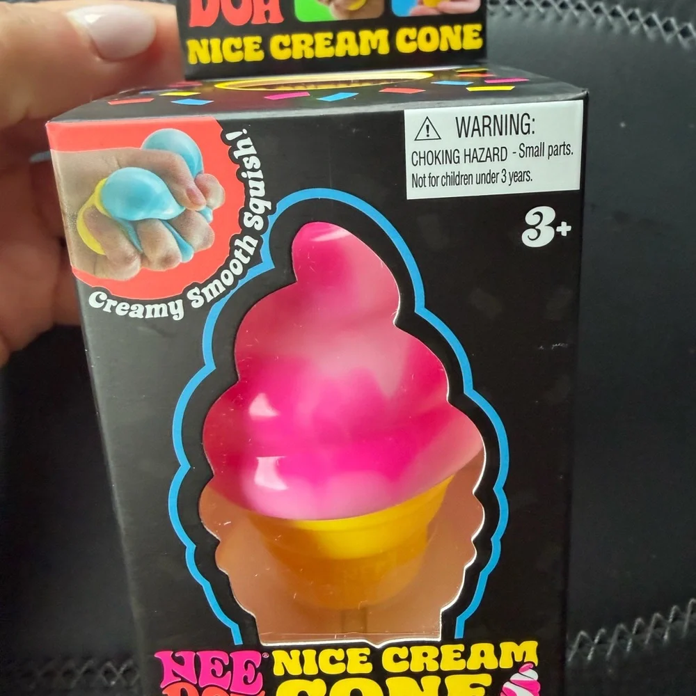 Nee Doh Nice Cream Cone Pink Squishy RARE! - Picture 2 of 6
